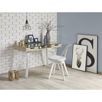 Raegan skrivbord - Vit/ek/Glas Raegan skrivbord - Vit/ek/Glas