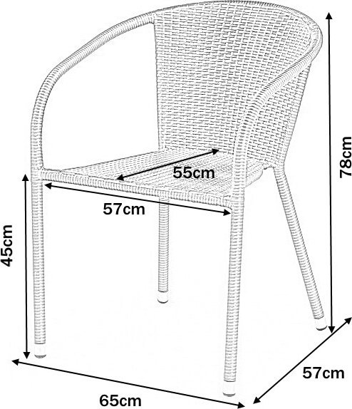 Malik cafstoel - Donkerbruin kunstrotan + Textielreiniging voor meubels