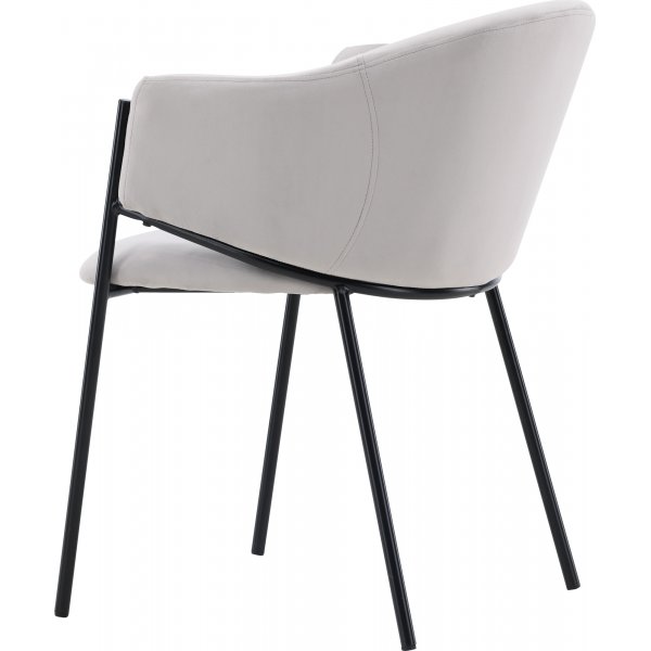 Chaise de salle à manger Evelina - Velours gris Chaise de salle à manger Evelina - Velours gris