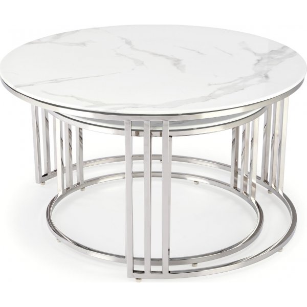 Table basse Verado Ø60/80 cm - Marbre blanc Table basse Verado Ø60/80 cm - Marbre blanc