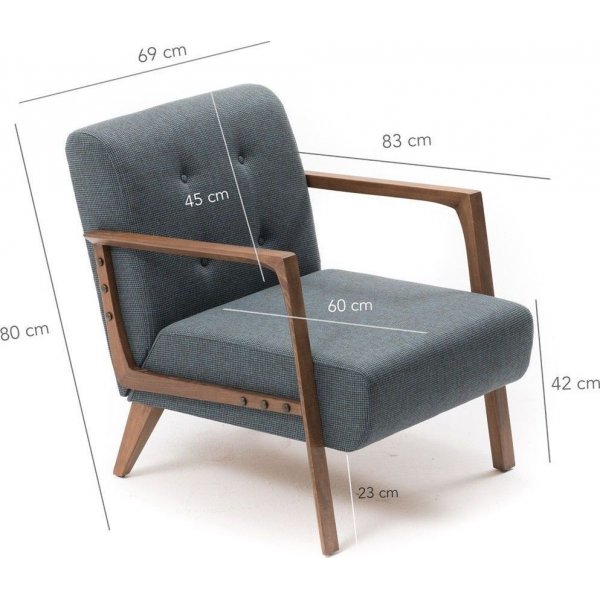 Kemer fåtölj - Blå/brun Kemer fåtölj - Blå/brun