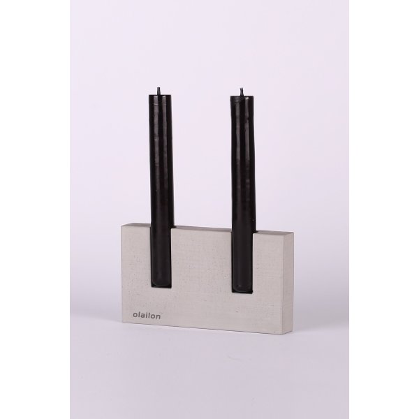 Bougeoir Samdan avec lumière - Gris/noir Bougeoir Samdan avec lumière - Gris/noir