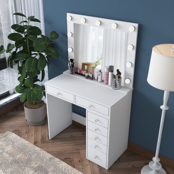 Bijou sminkbord 15 - 90 x 44,5 cm - Vit Bijou sminkbord 15 - 90 x 44,5 cm - Vit