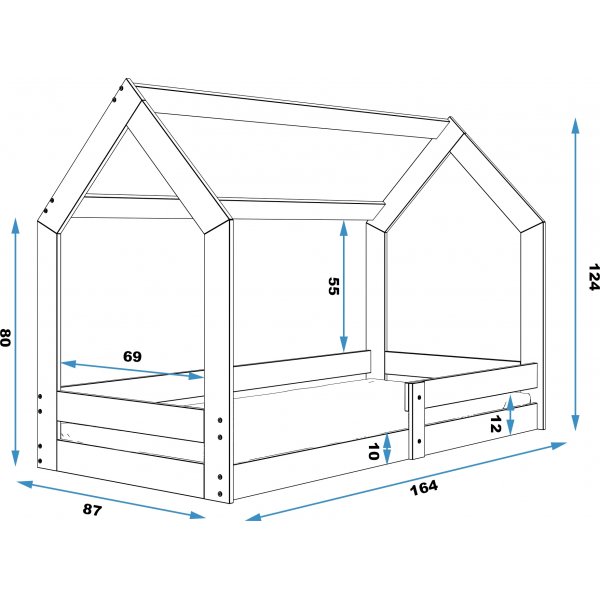 Domek juniorsäng 80 x 160 cm - Valfri färg Domek juniorsäng 80 x 160 cm - Valfri färg