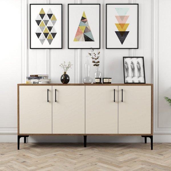 Kiev skänk 160 cm - Valnöt/gräddvit Kiev skänk 160 cm - Valnöt/gräddvit