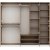 Armoire Elina 232 x 52 x 208 cm - Blanc/marron