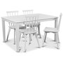 Mellby matgrupp 140 cm bord med 4 st vita Linkping Pinnstolar - Vit
