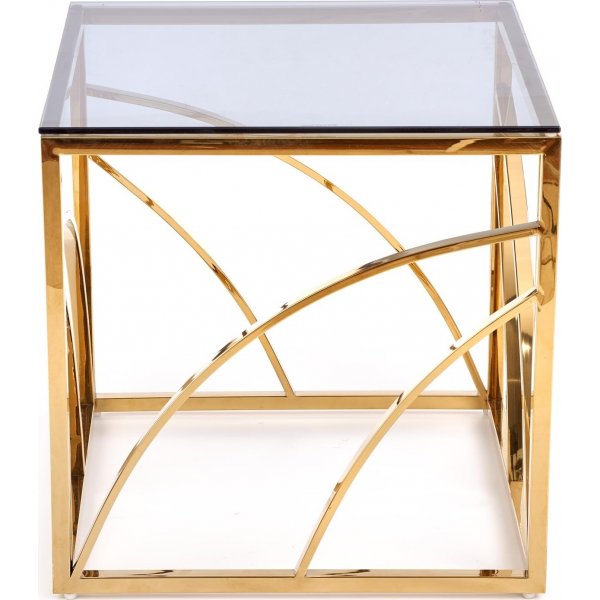 Table basse Kosmos 55 x 55 cm - Verre fum/or