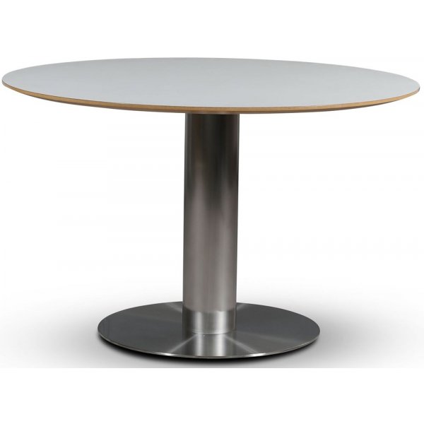 SOHO matbord 118 cm - Borstat aluminium / Perstorp vit HPL