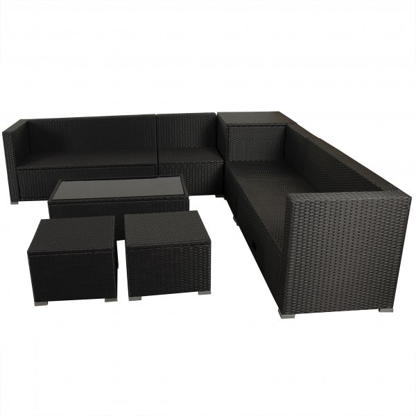 Loungegrupp Djursvik med Inbyggd f�rvaring - Svart konstrotting