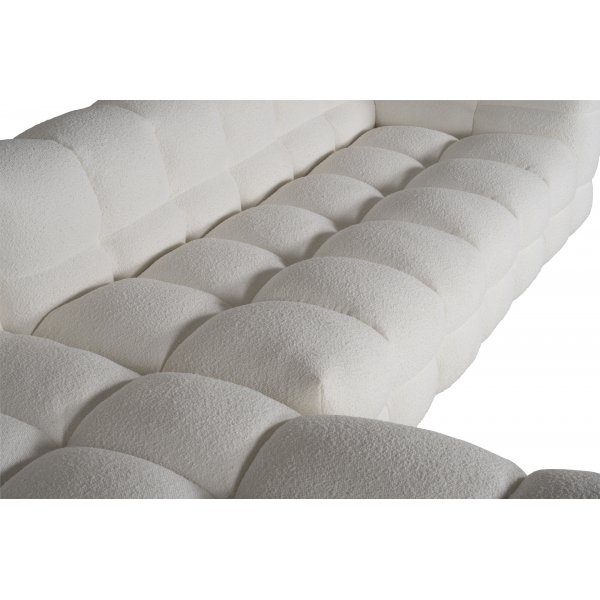 Soffa 322 cm bred beige teddy - Elisa + Textilrengring fr mbler