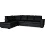 Solna soffa i lder ppet avslut A3 - Svart bonded leather + Flckborttagare fr mbler