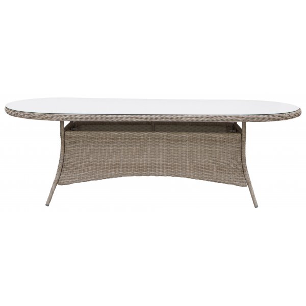 Utebord ovalt 230x100 cm - Natur + Textilskydd för utemöbler Utebord ovalt 230x100 cm - Natur + Textilskydd för utemöbler