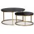 Table d'appoint Solano 80/60 cm - Frne teint noir / Laiton