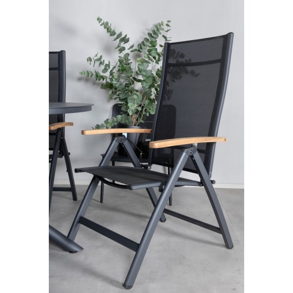 Alma utematgrupp med 4 st Panama stolar - Svart/Natur Alma utematgrupp med 4 st Panama stolar - Svart/Natur