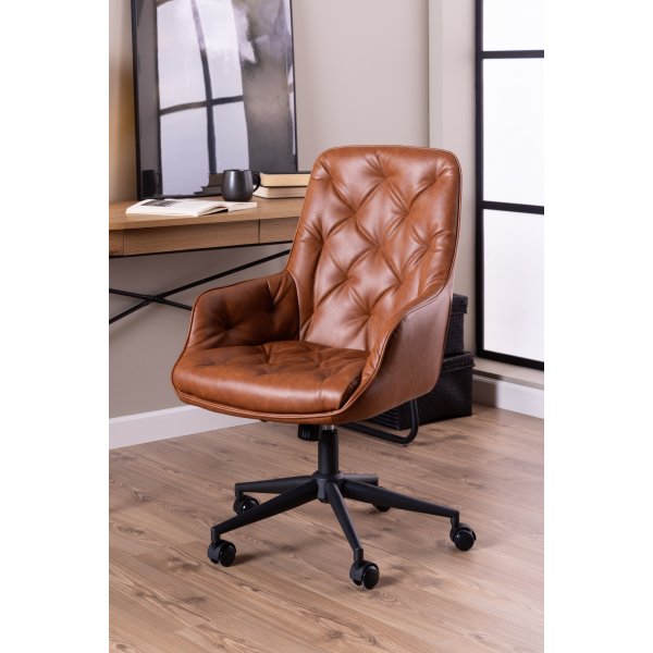 Chaise de bureau Erik - PU marron Chaise de bureau Erik - PU marron