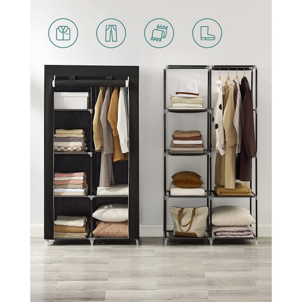 Armoire Katerina 88 x 168 cm - Noir