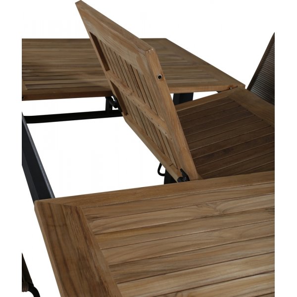 Panama utematgrupp med 6 st Lindos stolar - Beige/Svart/Natur Panama utematgrupp med 6 st Lindos stolar - Beige/Svart/Natur