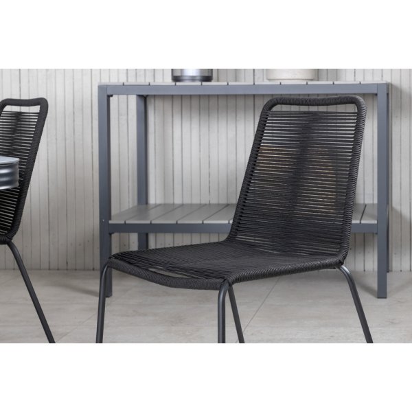 Virya utematgrupp med 6 st Lindos stolar - Svart/Grå Virya utematgrupp med 6 st Lindos stolar - Svart/Grå