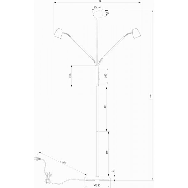 Lampadaire Sandnes - Blanc/Chrome Lampadaire Sandnes - Blanc/Chrome