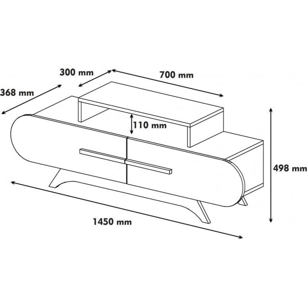 Banc multimédia Rose - Noyer/blanc Banc multimédia Rose - Noyer/blanc