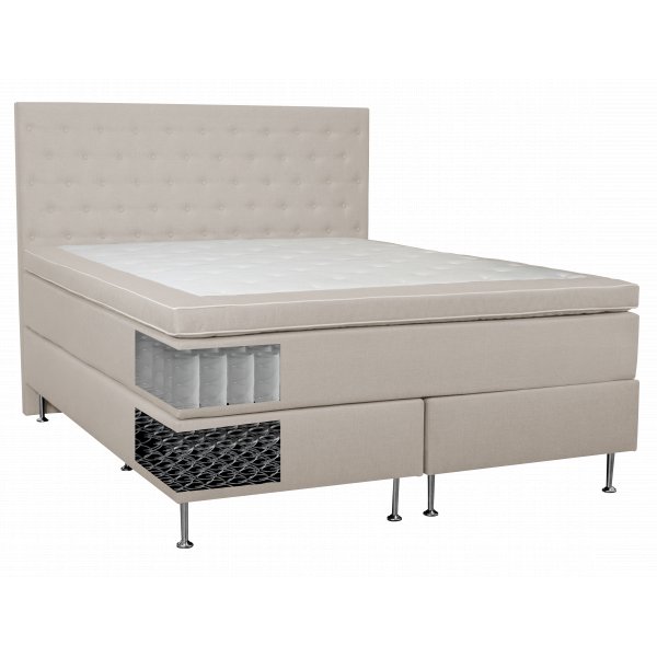 Kontinentalsäng 180x200 cm beige pocketfjädning 5 zoner Kontinentalsäng 180x200 cm beige pocketfjädning 5 zoner