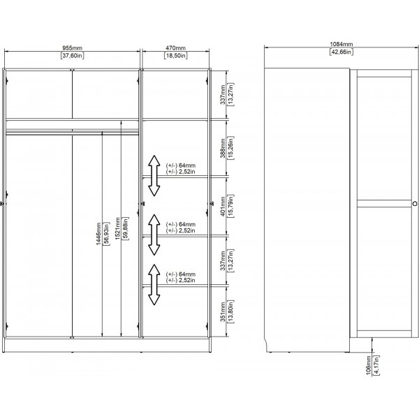 Armoire Billund à 3 portes - Hickory Armoire Billund à 3 portes - Hickory