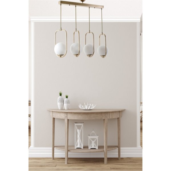 Plafonnier Helper 4B - Blanc/cuivre