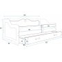 Julia barnsng med lda 80 x 160 cm - Vit