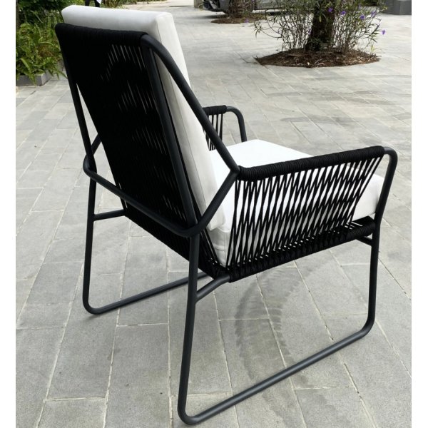 Sandhamn loungstol - Svart / Vit Sandhamn loungstol - Svart / Vit