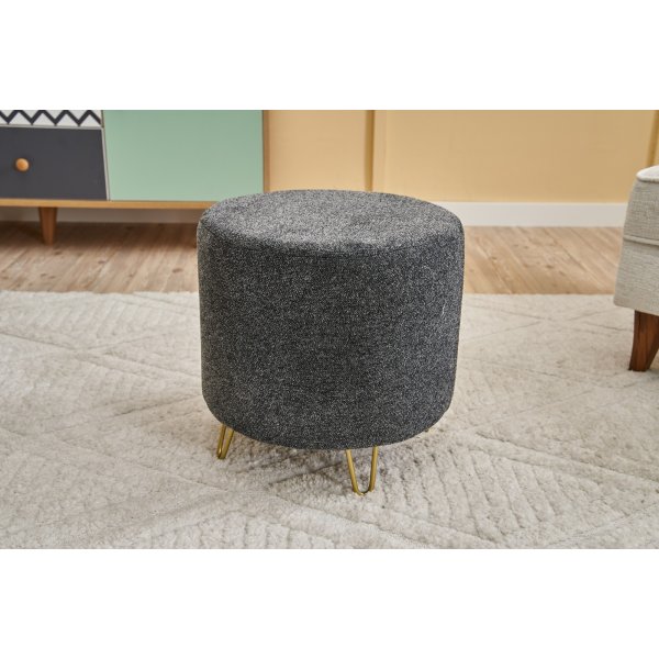 Pouf Asmara - Anthracite/or Pouf Asmara - Anthracite/or