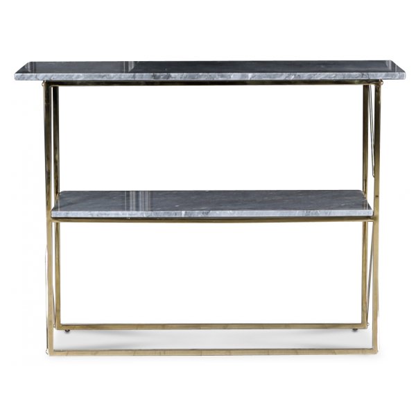 Paladium konsolbord 110 x 35 cm - Mässing / Grå marmor Paladium konsolbord 110 x 35 cm - Mässing / Grå marmor