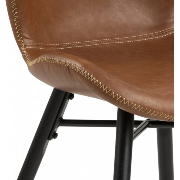 Chaise de salle  manger Batilda - PU marron