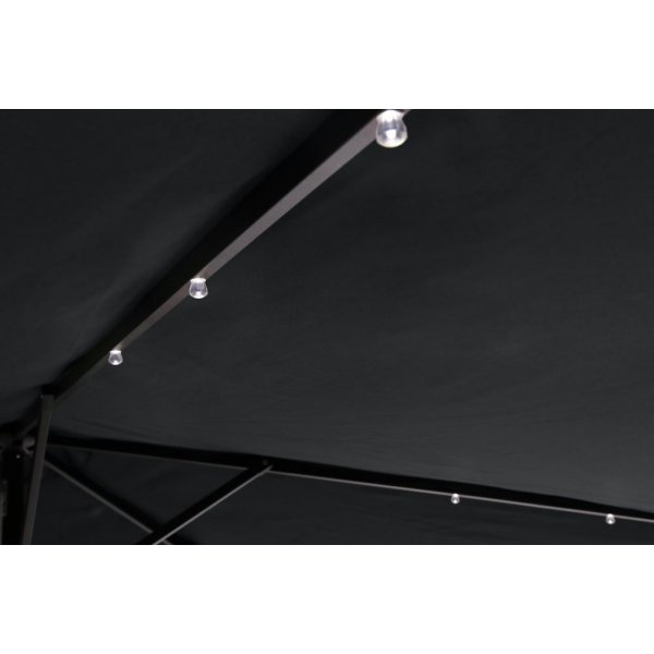 Parasoll Malta med soldriven LED belysning - Ljusgrå Parasoll Malta med soldriven LED belysning - Ljusgrå