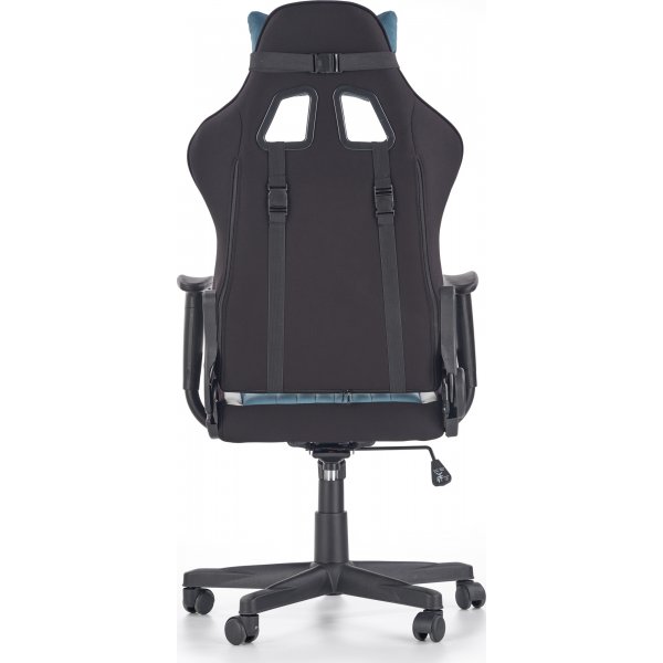 Chaise de bureau / chaise de jeu Sabella - Bleu/blanc