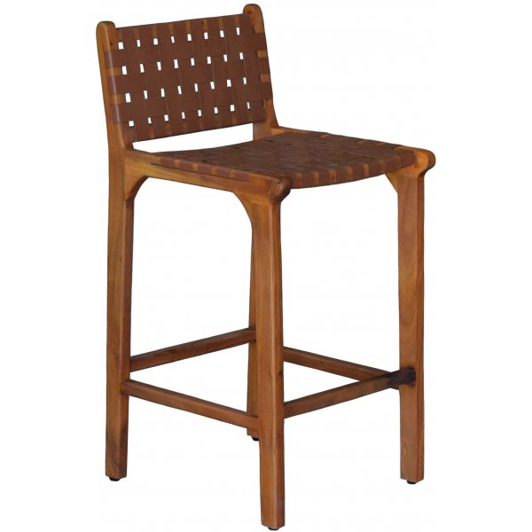 Porto Bello Barkruk Teak / Aniline leer