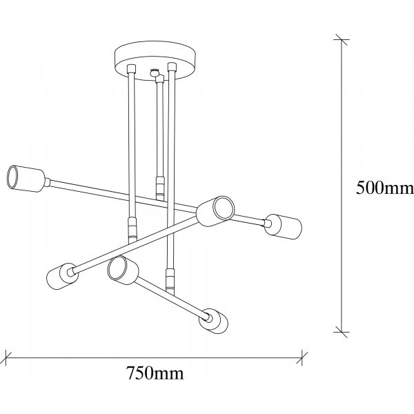 Plafonnier Pella 6 - Noir
