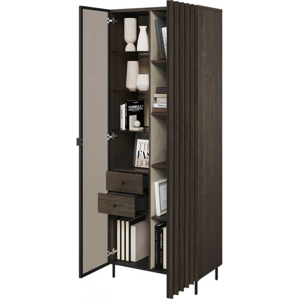 Piemonte hgt vitrinskp - Portland ask/svart