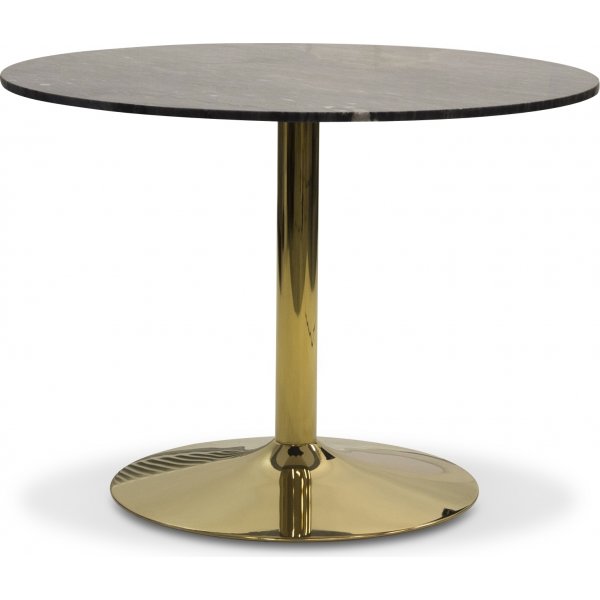 Plaza runt matbord 106 cm - Gr marmor / Mssing