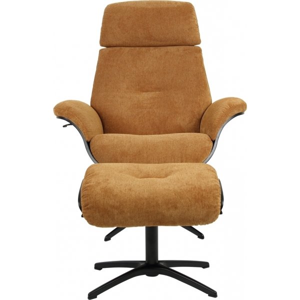 Falcon ftlj med fotpall - Gyllenbrun/svart