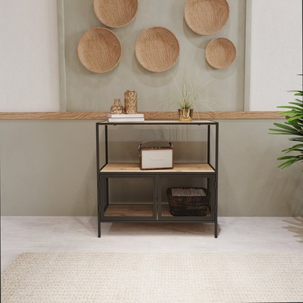 Table en relief Tatu 80 x 30 cm - Chêne/noir Table en relief Tatu 80 x 30 cm - Chêne/noir