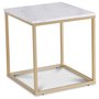 Accent soffbord 50 - Vit marmor / Matt mssing