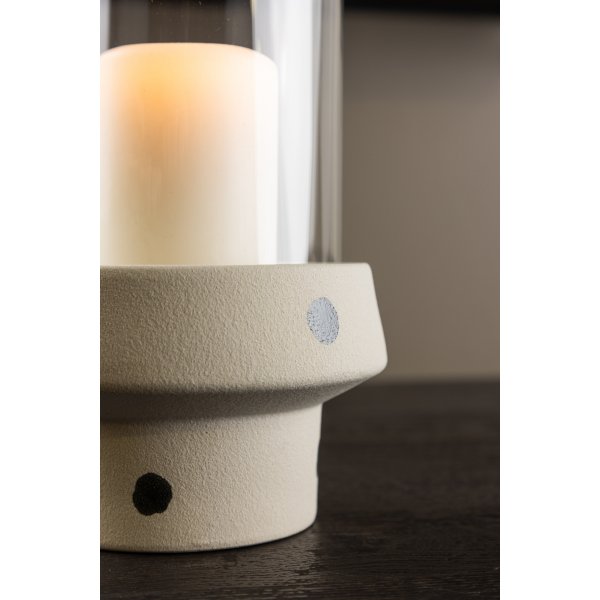 Davida lykta 15 x 29 cm - Svart/Vit