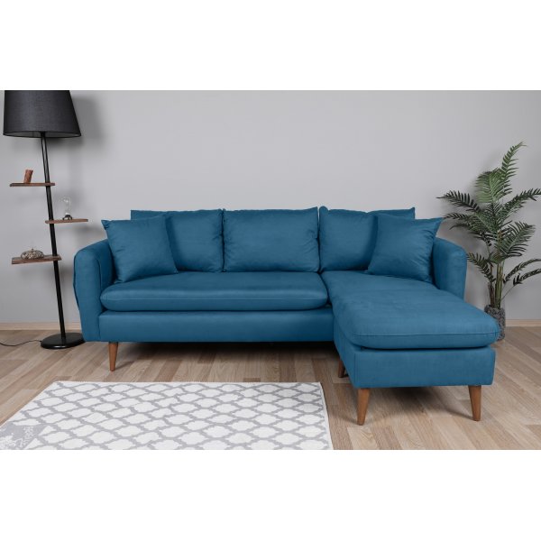 Canap divan droit Sofia - Bleu fonc