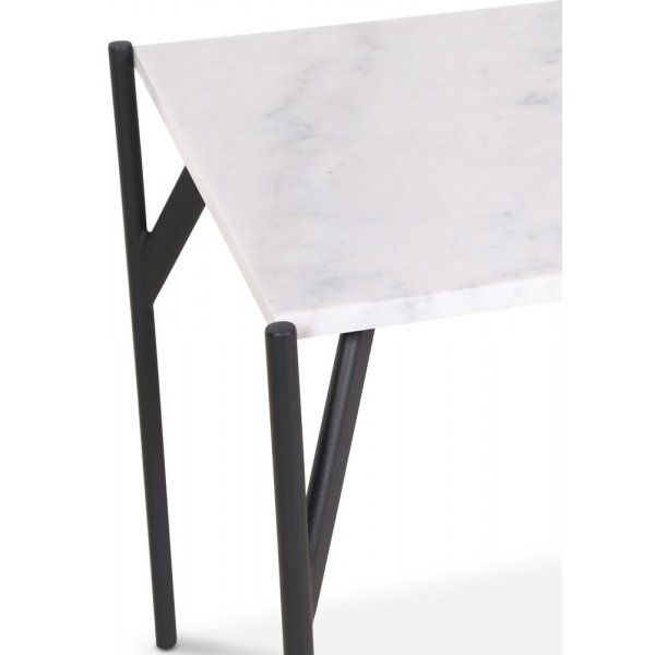 Accent soffbord 50 - Vit marmor / Svart