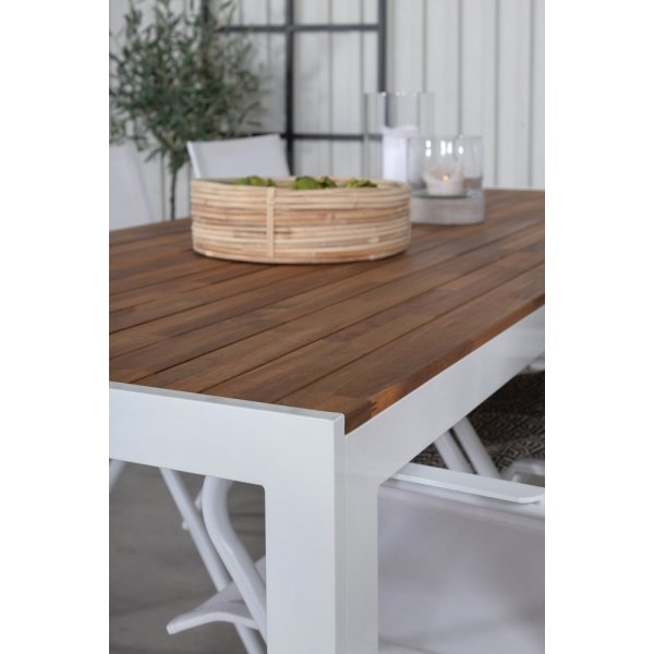 Bois utematgrupp med 6 st Alina stolar - Vit/Akacia Bois utematgrupp med 6 st Alina stolar - Vit/Akacia