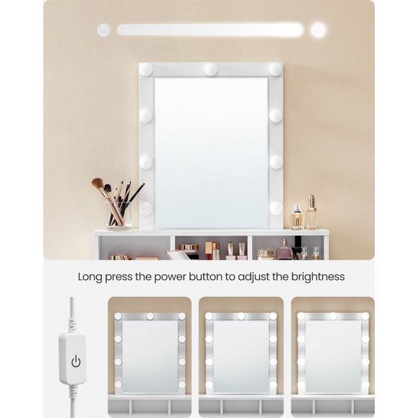 Eveline sminkbord 80 x 40 cm - Vit Eveline sminkbord 80 x 40 cm - Vit