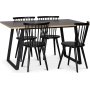 Edge 3.0 matgrupp 140x90 cm inkl 4 st svarta pinnstolar Castor - Gr Hgtryckslaminat (HPL)