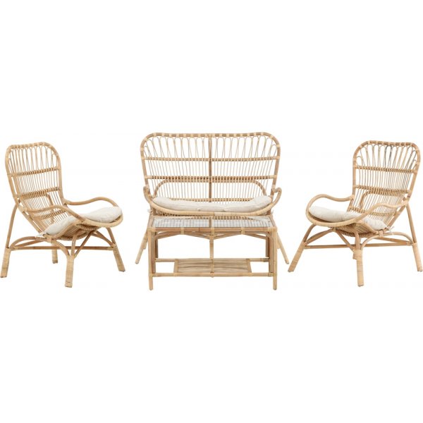 Groupe de canapés Ella - Rotin/écru Groupe de canapés Ella - Rotin/écru