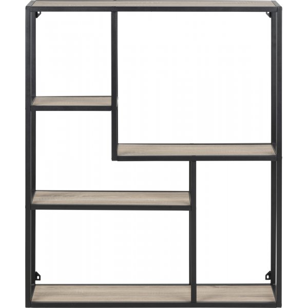 Seaford wandplank 91 cm - Sonoma eiken/zwart